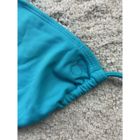 Op‎ Bikini Top Womens Large Neptune Blue Triangle Swimwear Adjustable Halter Tie - Picture 2 of 7